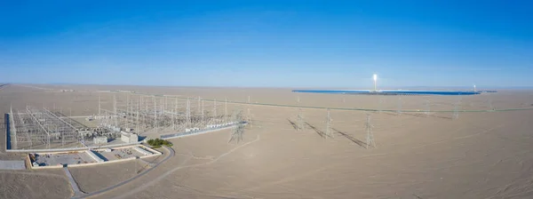 Solar Thermal Power Station Transformer Substation Desert Dunhuang City Gansu — Stock Photo, Image