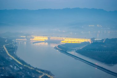 Akşamüstü üç vadi barajı, dünyanın en büyük su kontrol projesi, Yichang şehri, Hubei bölgesi, Çin