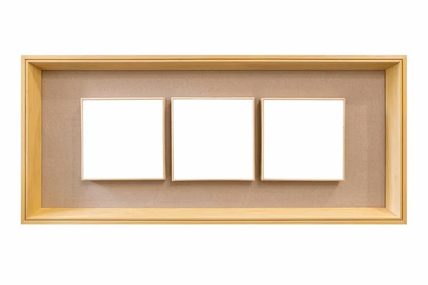 Wooden Picture Frame Isolated White Clipping Path — Stock Photo, Image