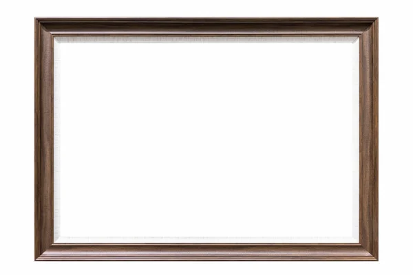 Kahverengi Ahşap Desen Çerçeve Kırpma Yolu Ile Beyaz Üzerinde Izole — Stok fotoğraf