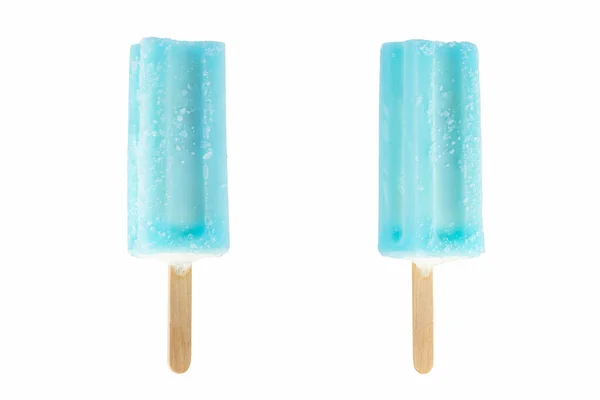 Light Blue Ice Lolly Isolated White Background Clipping Path Included — Stock Photo, Image