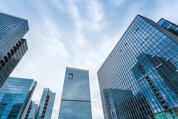 современные стеклянные здания
