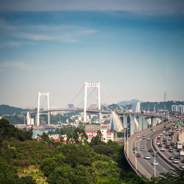 Xiamen haicang bridge primo piano — Foto Stock