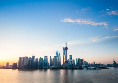 Skyline sunrise shanghai