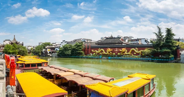 Panoramatický pohled nanjing confucius temple — Stock fotografie