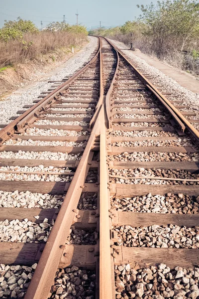 Rail tracks junction — Stock Photo, Image