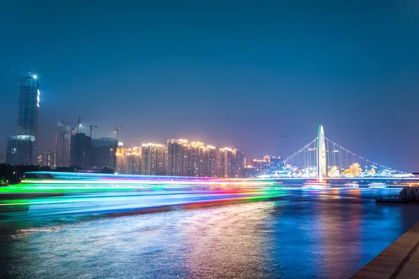 Bellissimo zhujiang di notte — Foto Stock