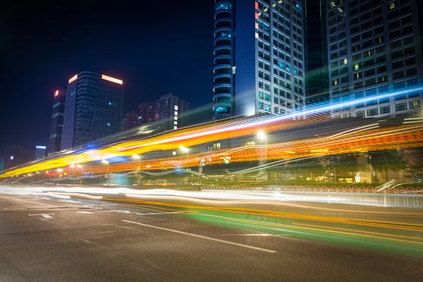 Light trails on the street — Stock Photo, Image