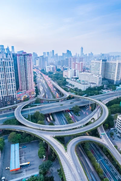Um intercâmbio de rodovias em guangzhou — Fotografia de Stock