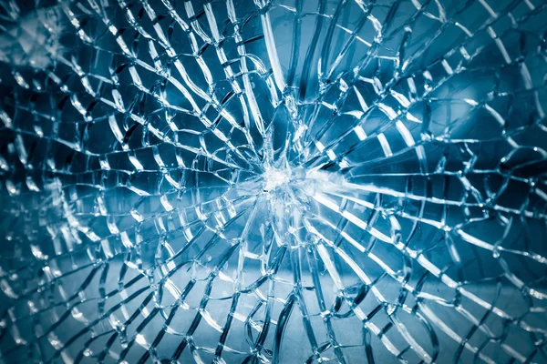 Broken toughened glass closeup — Stock Photo, Image