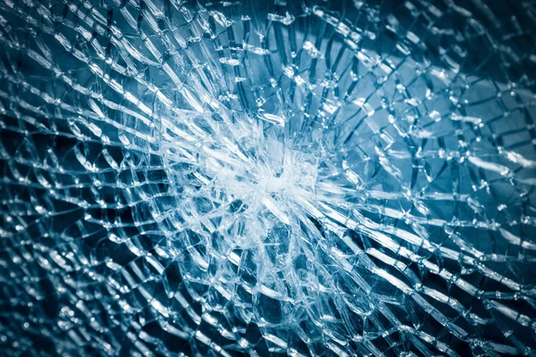 Broken tempered glass closeup — Stock Photo, Image