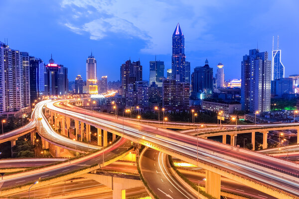 overpass in nightfall
