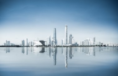 guangzhou pearl river yeni şehir panoramik manzaralı