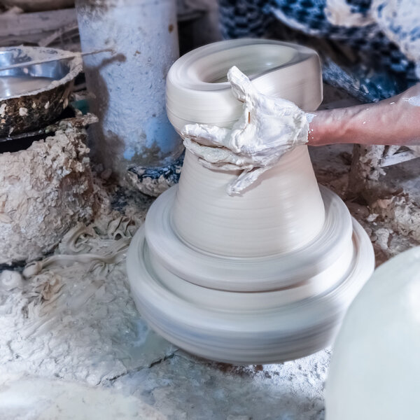making of porcelain on wheel