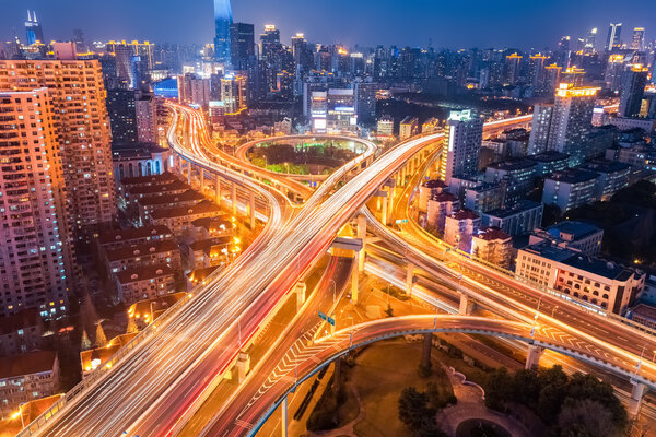 city interchange at night