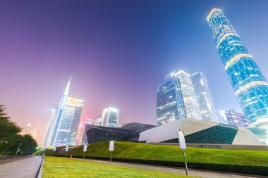 Guangzhou pearl river yeni şehir gece
