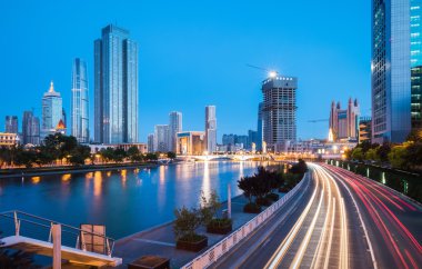 tianjin cityscape geceleri
