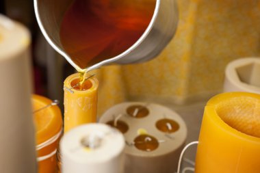 Making beeswax candles clipart