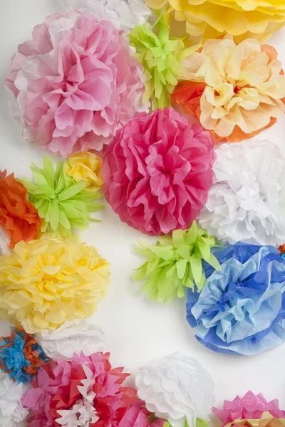 Pared de flores de papel de tejido — Foto de Stock