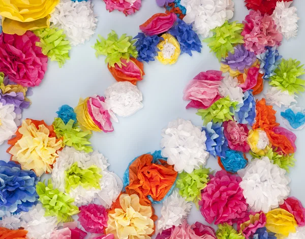 Zid de flori de hârtie de țesut — Fotografie, imagine de stoc