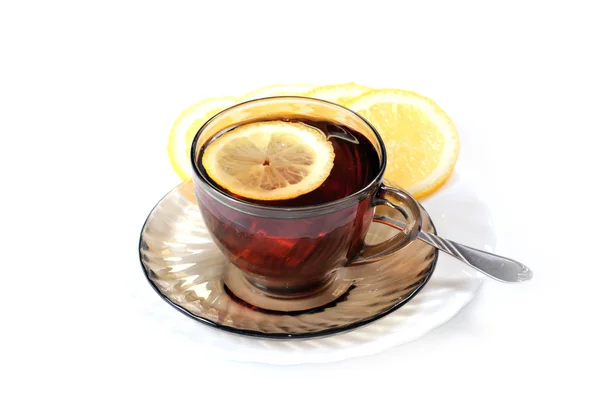 Černý čaj pohár — Stock fotografie