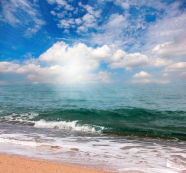 dalga deniz ve gökyüzü