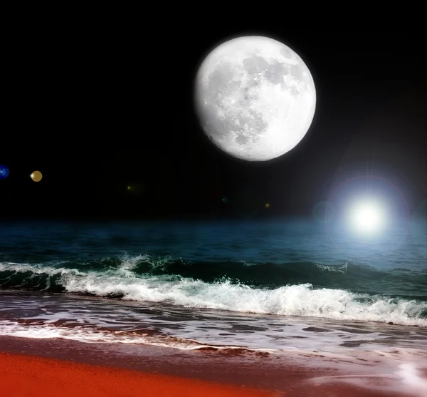 La luna y el mar —  Fotos de Stock