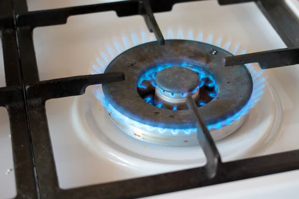 Fogão a gás queimador de cozinha — Fotografia de Stock