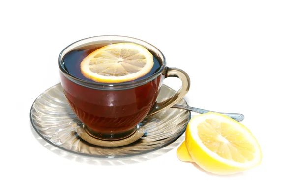 Šálek čaje a citronu — Stock fotografie