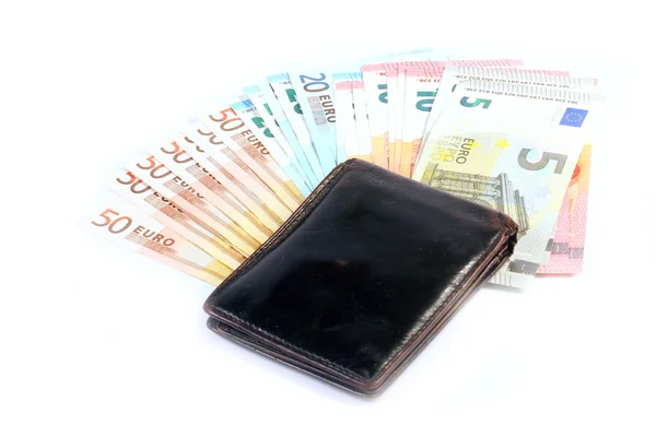 ยูโรในกระเป๋าเงิน — ภาพถ่ายสต็อก