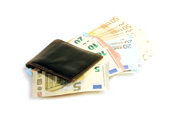 Euro i plånboken — Stockfoto