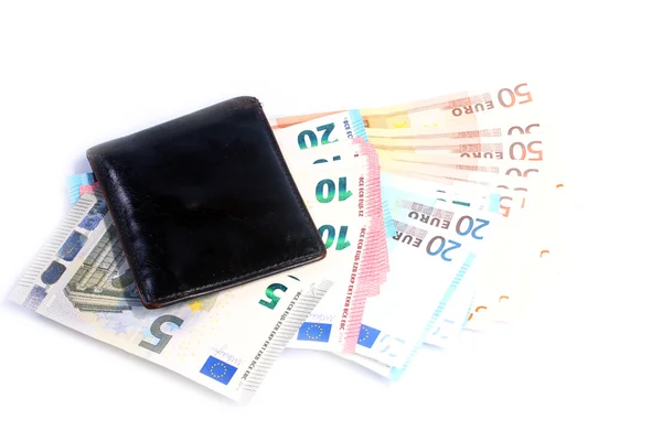Euro i plånboken — Stockfoto