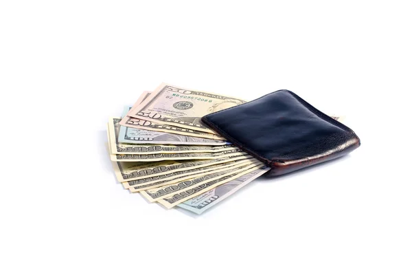 Долларов в бумажнике — стоковое фото