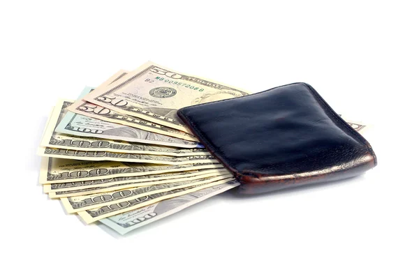 Dólares en billetera — Foto de Stock