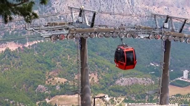 Teleférico Para Montanha Tunektepe Antalya Turquia — Vídeo de Stock