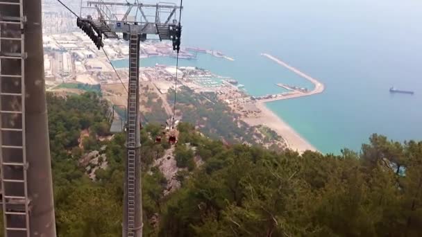 Die Seilbahn Auf Den Berg Tunektepe Antalya Türkei — Stockvideo