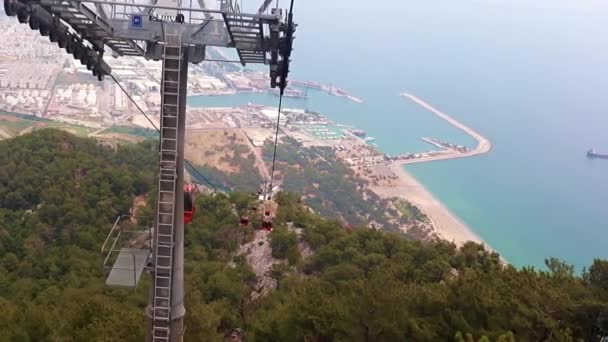 Die Seilbahn Auf Den Berg Tunektepe Antalya Türkei — Stockvideo