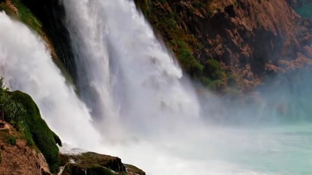 Górny Wodospad Duden Dzielnicy Mieszkalnej Lara Antalya Turcja — Wideo stockowe