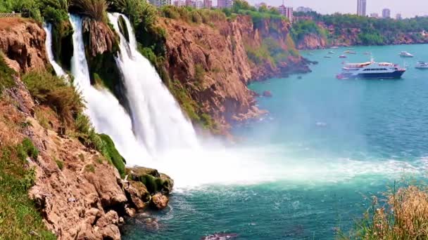 Cachoeira Duden Superior Área Residencial Lara Antalya Turquia — Vídeo de Stock