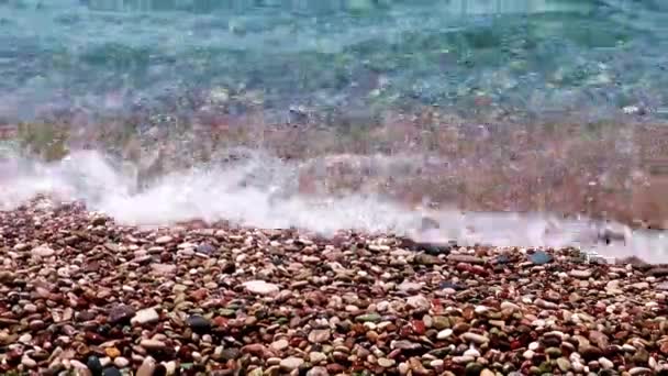 Plage Galets Mer Comme Lieu Loisirs Actifs — Video