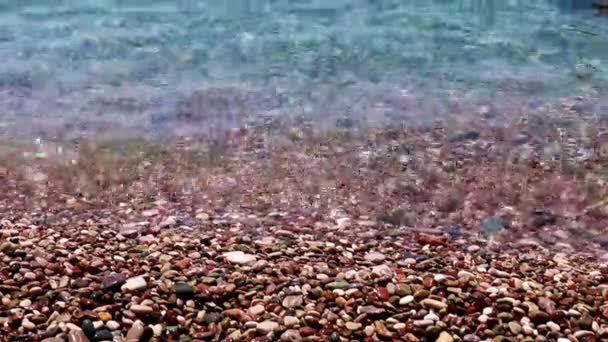 Playa Guijarros Mar Como Lugar Recreación Activa — Vídeo de stock