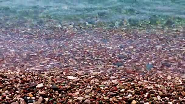 Praia Seixos Mar Como Lugar Para Recreação Ativa — Vídeo de Stock