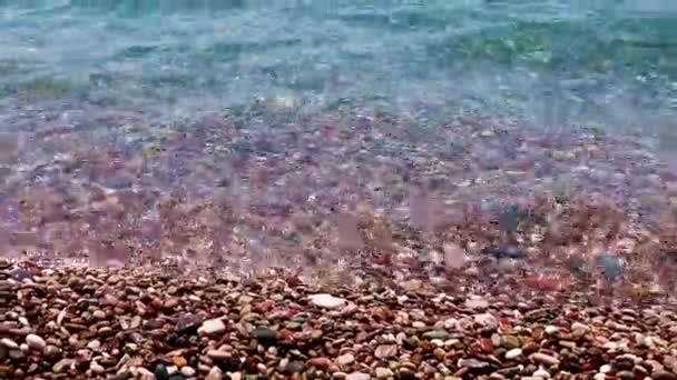Praia Seixos Mar Como Lugar Para Recreação Ativa — Vídeo de Stock