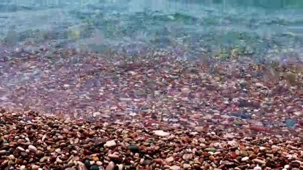 Spiaggia Ghiaia Marina Come Luogo Ricreazione Attiva — Video Stock