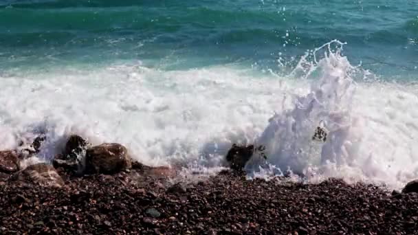 Κύματα Της Θάλασσας Surf Και Έδαφος Της Παράκτιας Ζώνης — Αρχείο Βίντεο