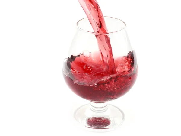 Padrões Extravagantes Vinho Tinto Quando Derramá Copo Vinho — Fotografia de Stock