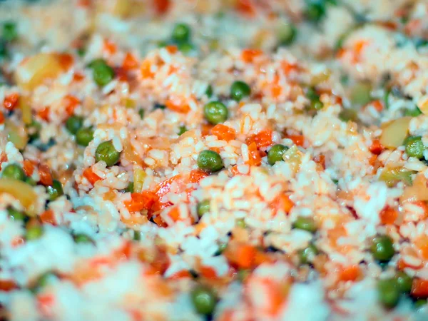 Frisch Gekochter Reis Mit Frischem Kompott — Stockfoto