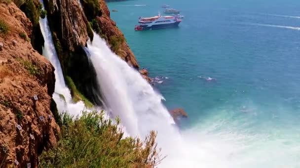 Horní Dudenův Vodopád Rezidenční Čtvrti Lara Antalyi Turecko — Stock video