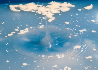 Etkilenen sıvının yüzeyine düşen bir damla suyun izleri.