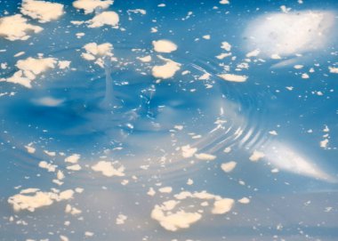 Etkilenen sıvının yüzeyine düşen bir damla suyun izleri.